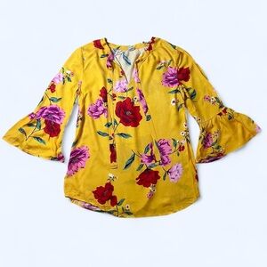 Old Navy Yellow Floral Blouse